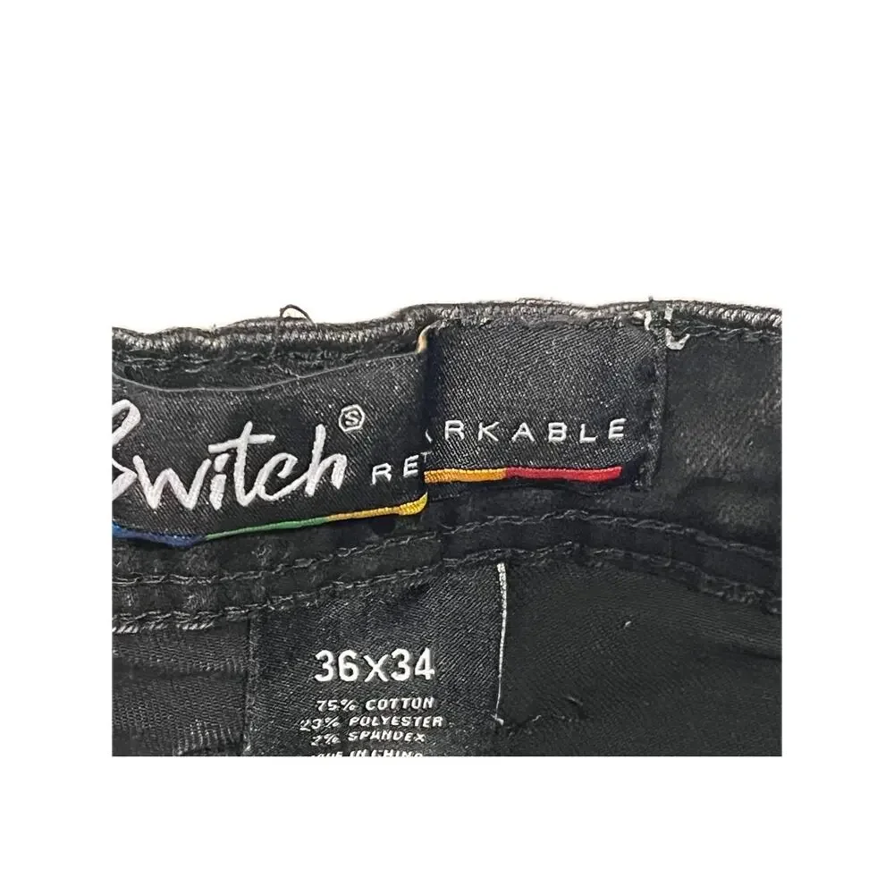 Switch Remarkable Slim Taper Black Jeans 36x34